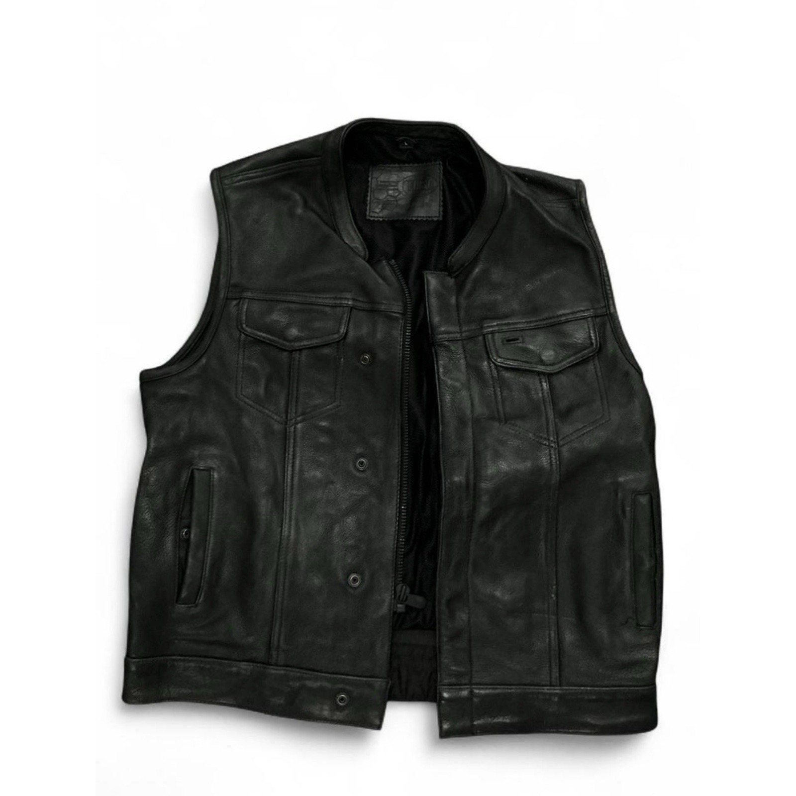 Vintage Black Leather Jacket Size L Men